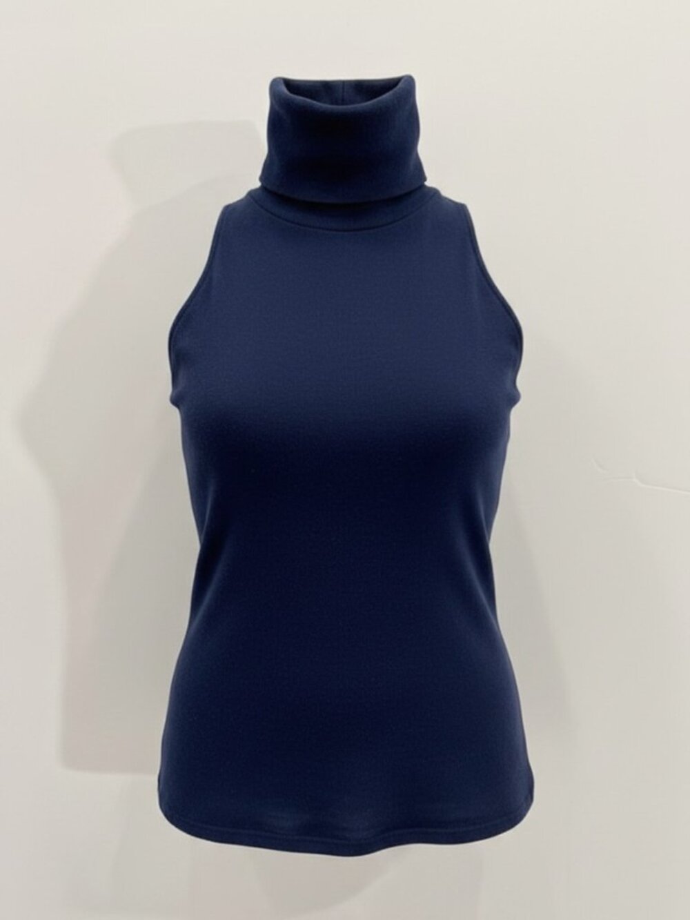 Ralph Lauren Black Label Womens S Navy Open Back Halter Top Y2K Quiet Luxury